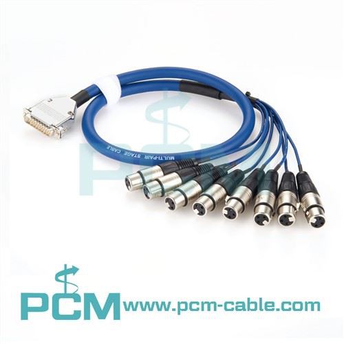كابل صوت ثعبان أنثى DB25 إلى 8 XLR