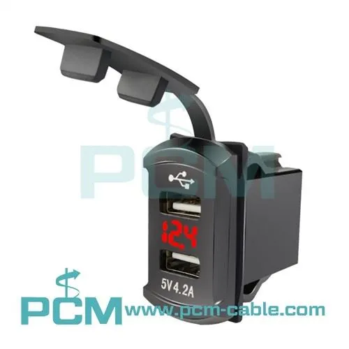 مقبس تبديل USB مزدوج فولت متر