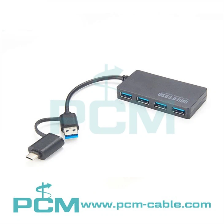 عالي السرعة {{0}}منفذ USB 3.0 محور مع محول USB 3.0 A إلى C