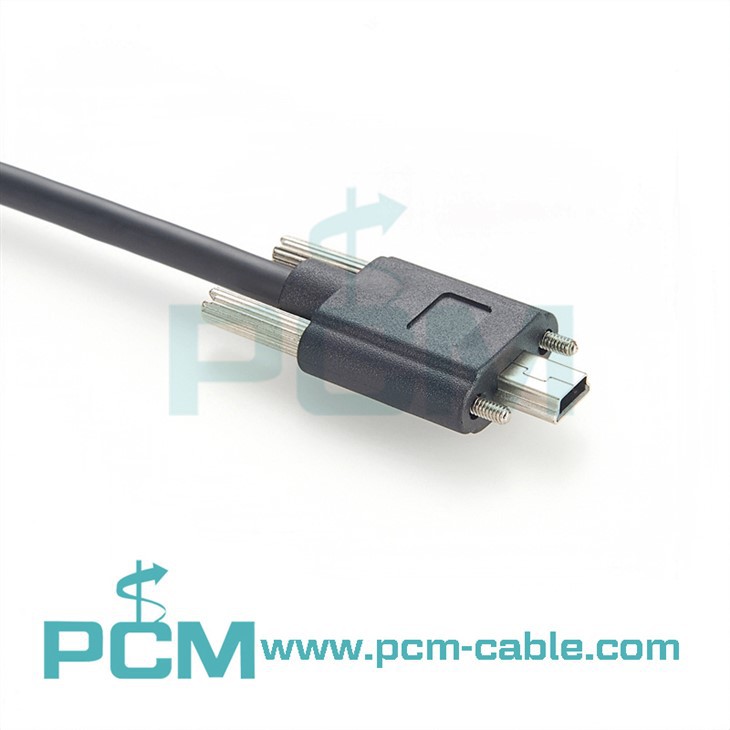 USB 2.0 Type-A to Mini-B Cable with Locking Screw Industrial USB camera cable