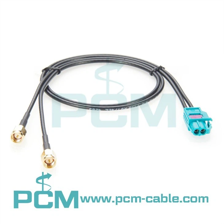 2Pin Mini Fakra HFM Z Connector to SMA Male Bulkhead Connector Cable Assembly