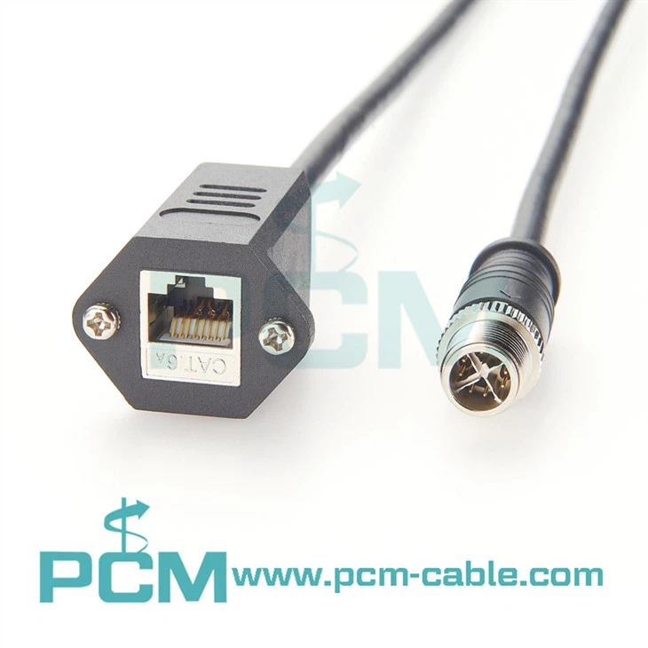 الفئة 6A كابل High Flex M12 X مشفر إلى كابل RJ45