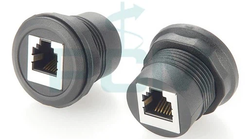 RJ12 round panel mount connector RJ12 socket RJ12 round panel mount connector RJ12 socket