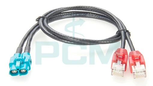 Dual RJ45 Male to H-MTD Z Coded Female Ethernet Cable for ADAS and Infotainment Dual RJ45 Male to H-MTD Z Coded Female Ethernet Cable for ADAS and Infotainment