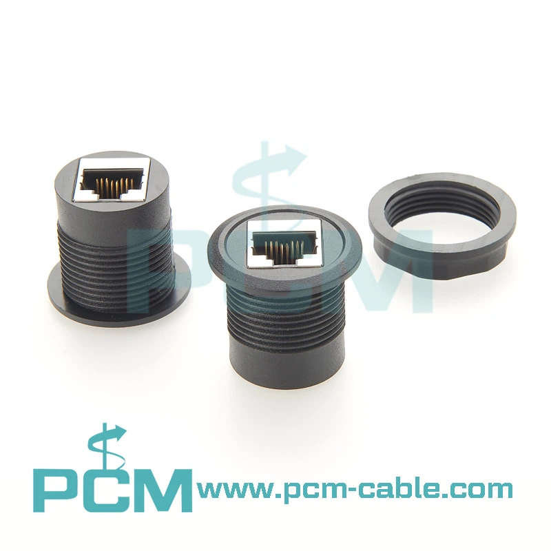 Round panel mount ethernet adapter D shape RJ45 chassis mount connector network cabinet mount coupler Round panel mount ethernet adapter D shape RJ45 chassis mount connector network cabinet mount coupler