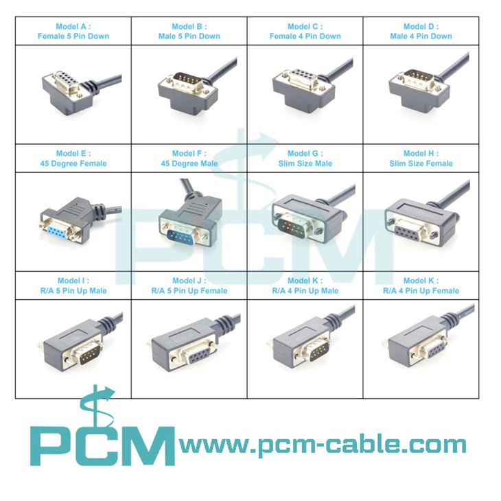 DB9 angled cable