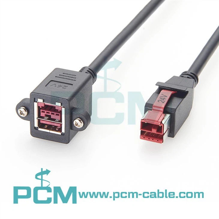 كابل تمديد USB مدعوم بالتركيب على اللوحة 24 فولت