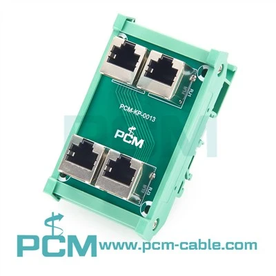 وحدة واجهة DIN للسكك الحديدية RJ45 ذات 4 منافذ