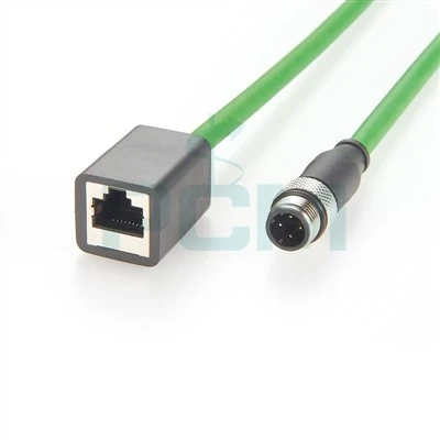 M12 إلى RJ45 PROFINET تصحيح الحبل D رمز M12 التوصيل إلى RJ45 أنثى