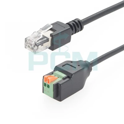 RJ11 6P2C إلى كتلة طرفية ثنائية الدبابيس مع كابل ذيل الخنزير