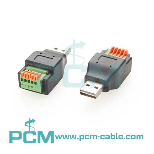 USB2.0 اكتب محول كتلة طرفية من A إلى 5 سنون مع زر ضغط